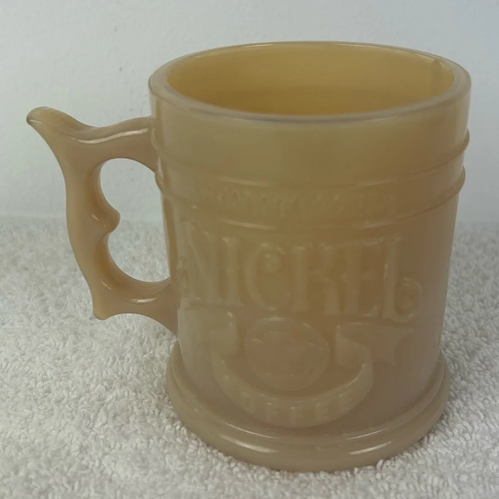 VTG '1983' WHATABURGER Glass Buffalo Nickel Indian Head Nickel Coffee Mug